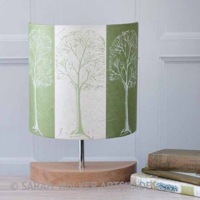 Green Linocut Trees Lamp