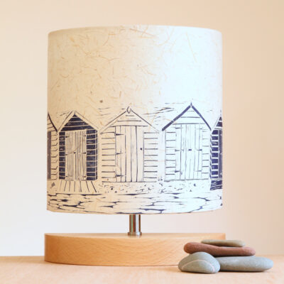 blue and white lampshade coastal theme