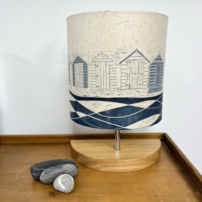Blue beach huts lamp by ArtShades