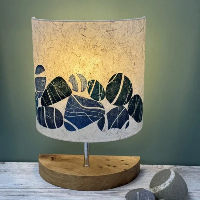 Blue and white table lampshade by ArtShades