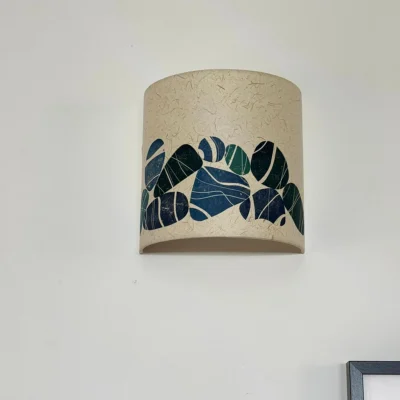 Half shade wall light blue and white by ArtShades