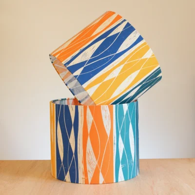Orange yellow and blue lampshades by ArtShades