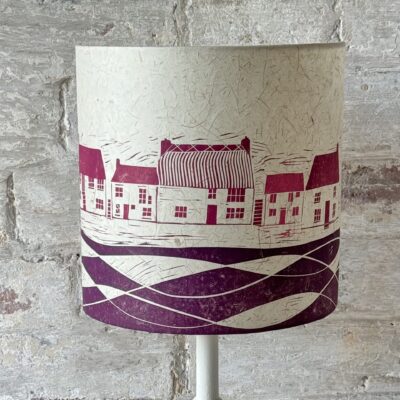Pink and aubergine cottages design lamp by ArtShades