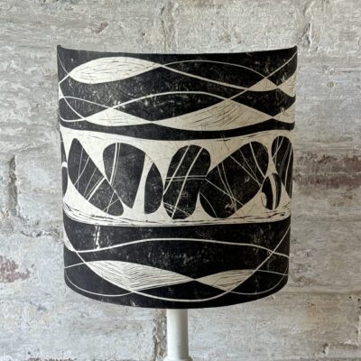 black and white lampshade with abstract pebble pattern by ArtShades
