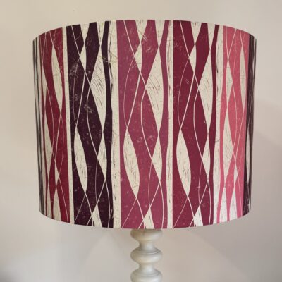 Berry pinks handprinted floor lamp shade by ArtShades