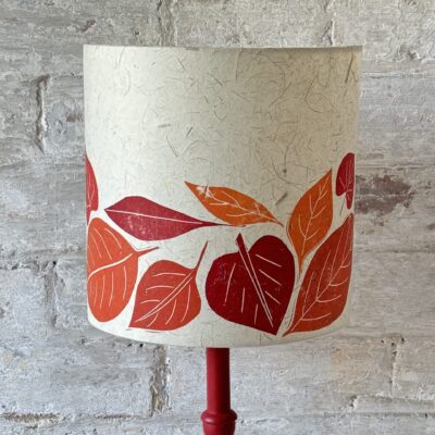 Russet handprinted leaves table lampshade by ArtShades