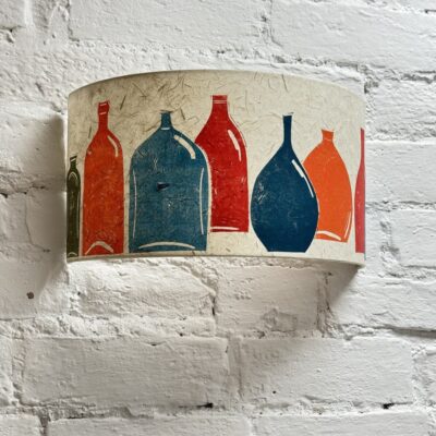 Multi coloured bottle design on wide wall shade by ArtShades