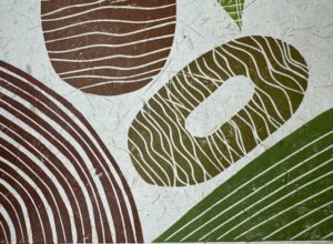 Handprinted linocut shapes by ArtShades