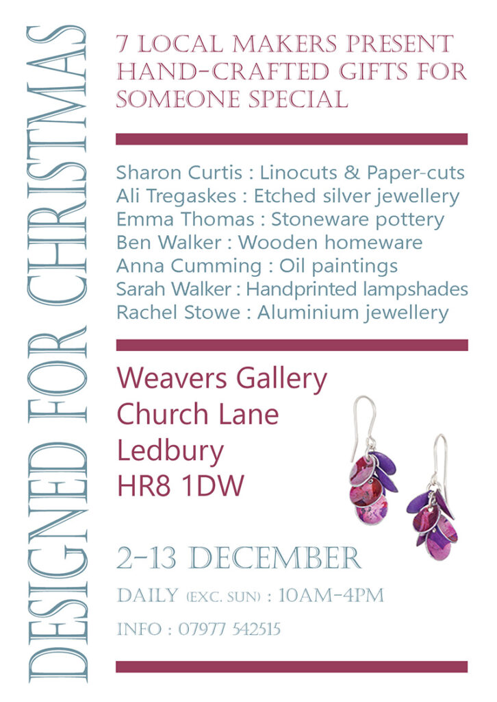 Exhibition flyer Weavers Gallery, Ledbury 2-13 December 2025